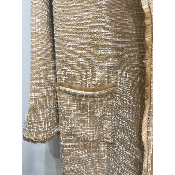 Isaac Mizrahi Stretch Knit Teed Boucle Long Open Cardigan Jacket Women Large - Picture 4 of 12